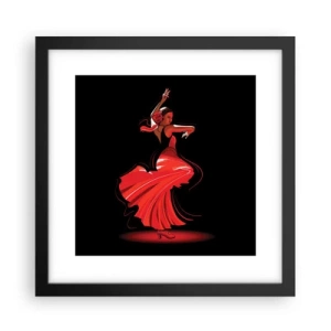 Affisch i svart ram - Flamencos brinnande anda - 30x30 cm