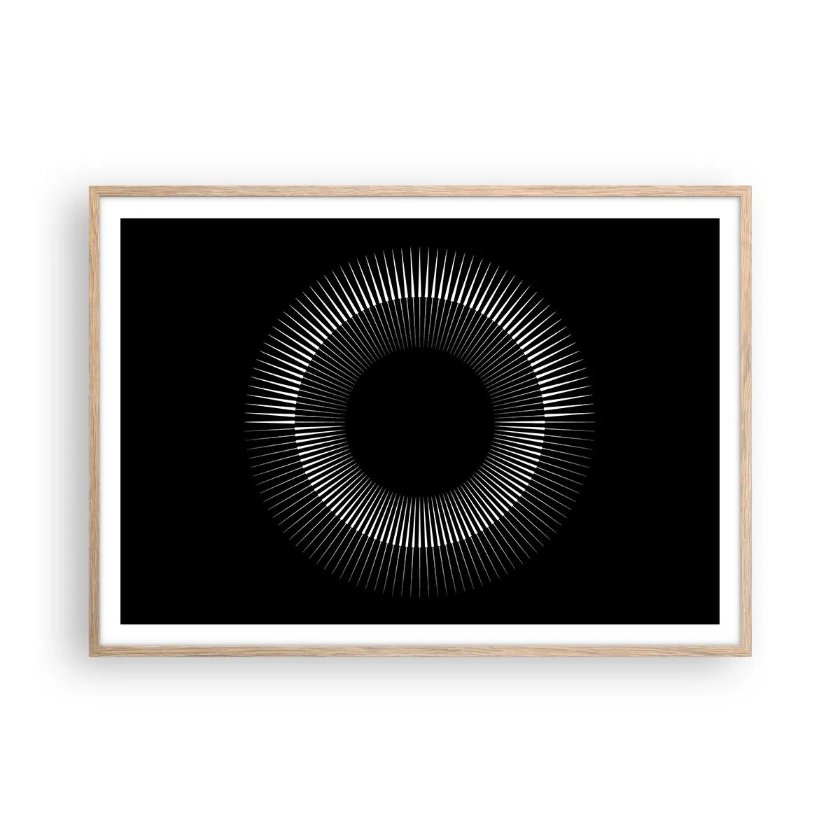 Affisch i ram av ljusek - Svart sol - 100x70 cm