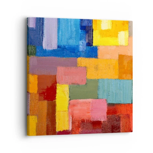 Canvastavla - Bild på duk - Alla olika, alla färgglada - 30x30 cm