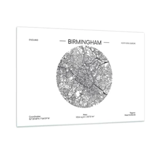 Glastavla - Bild på glas - Birminghams anatomi - 120x80 cm