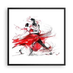 Affisch i svart ram - Tango - passionens rytm - 60x60 cm