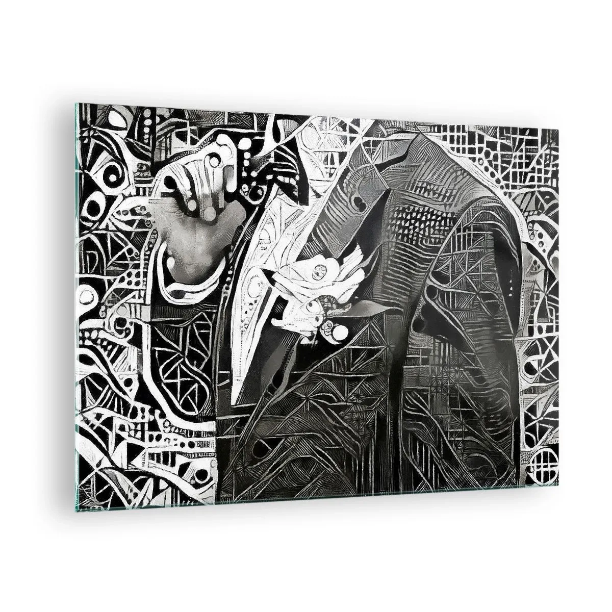 Glastavla - Bild på glas - Gråmänniska? - 70x50 cm