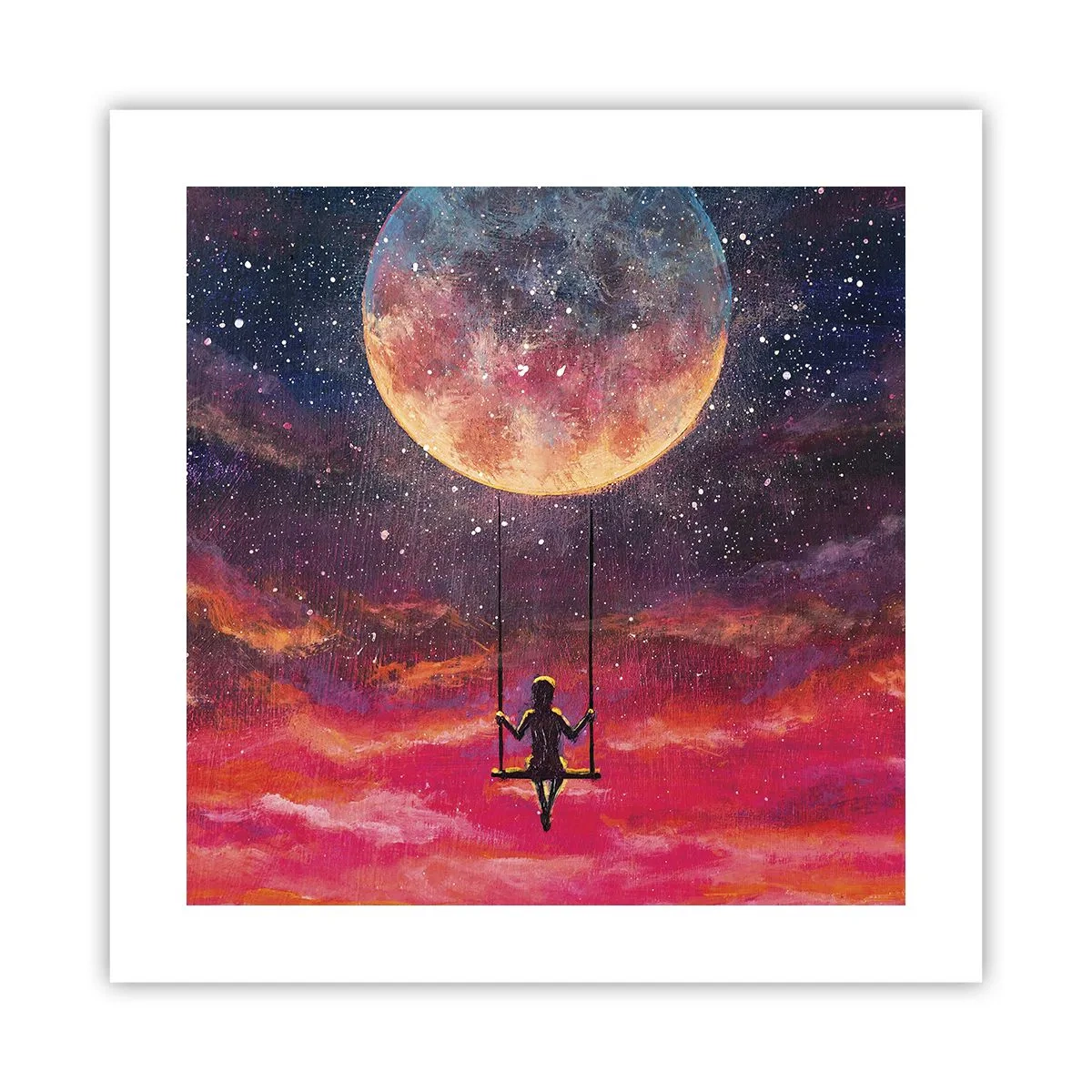 Affisch - Sväva i molnen - 40x40 cm