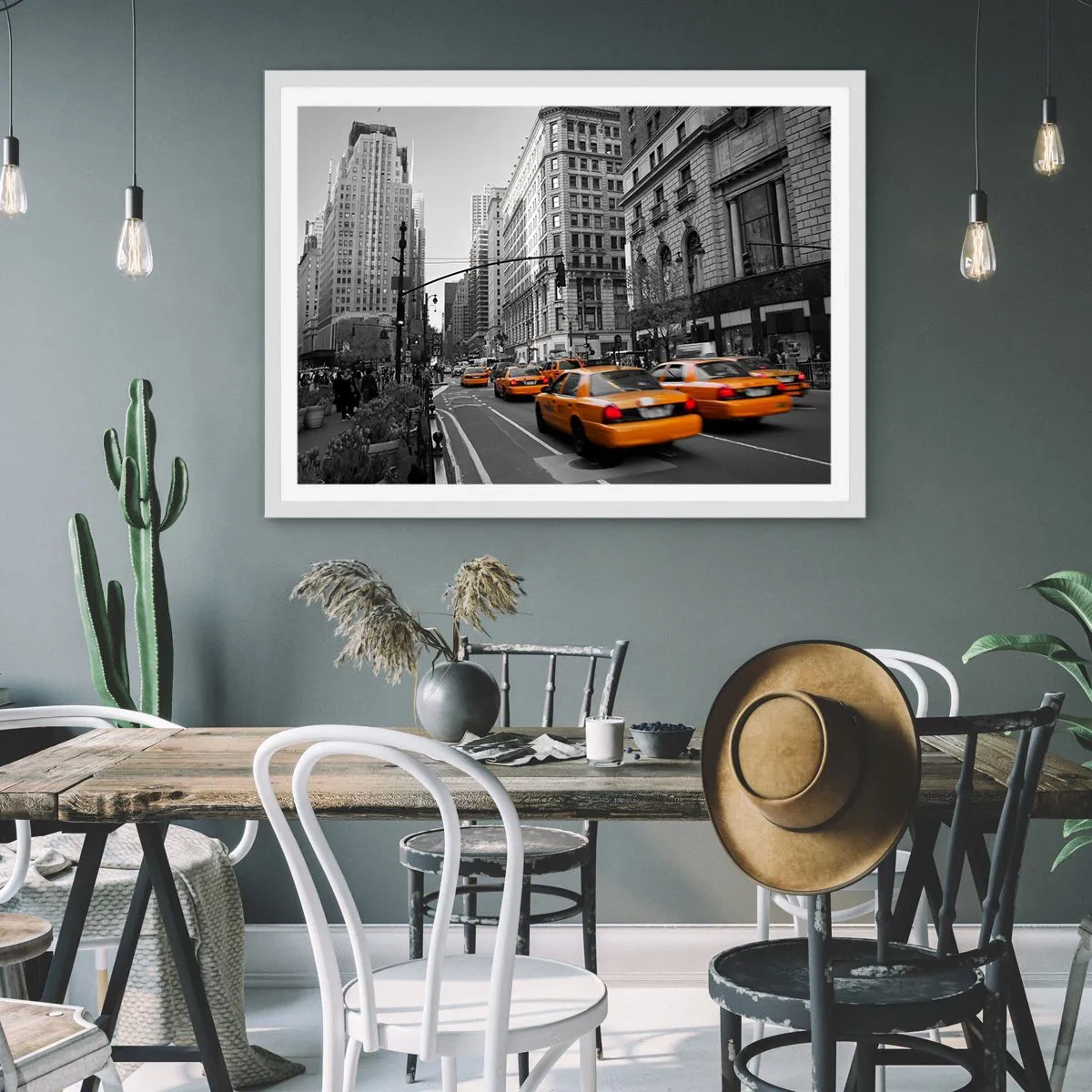 Affisch i vit ram - Storstadens solar - 40x30 cm