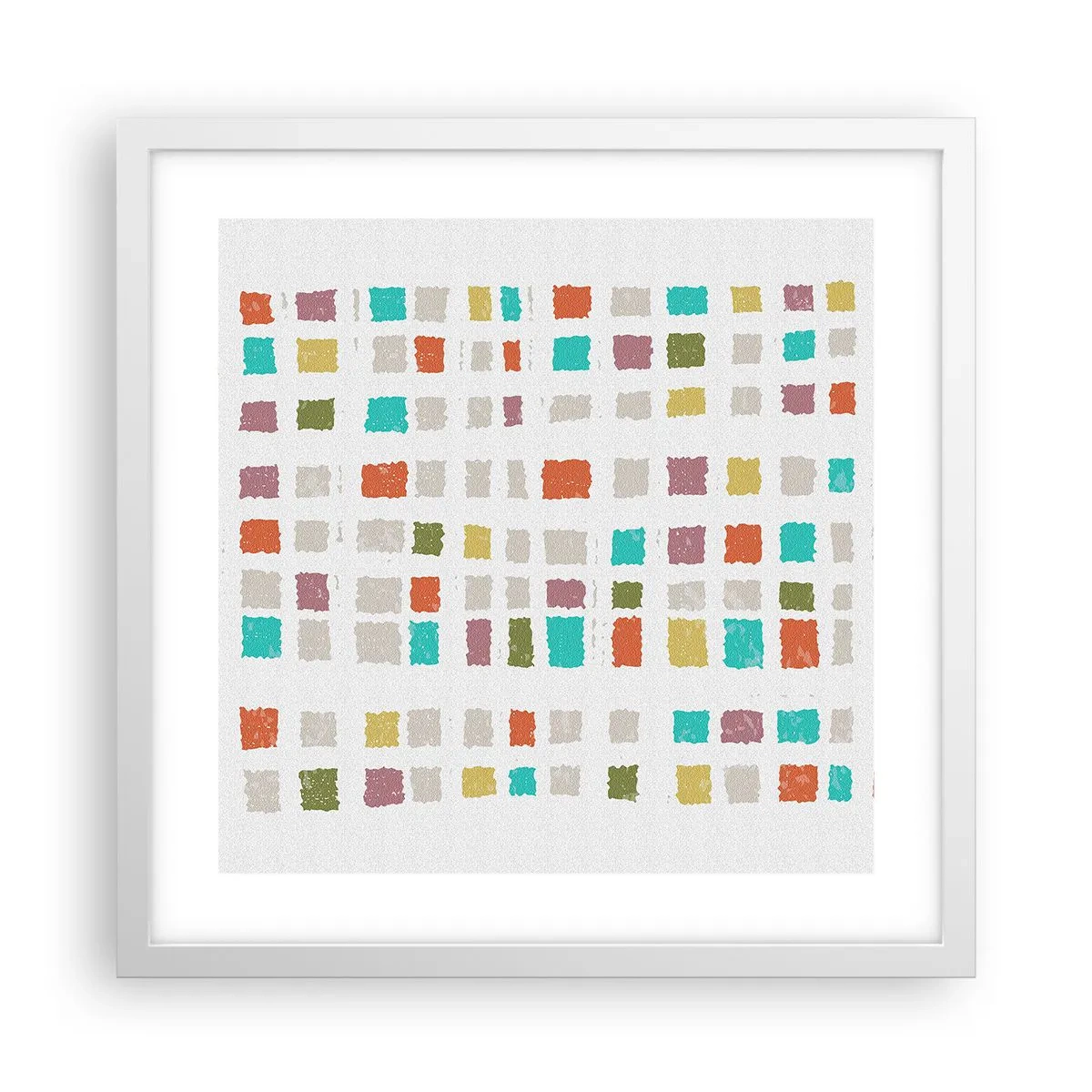 Affisch i vit ram - Ett okänt spel - 40x40 cm