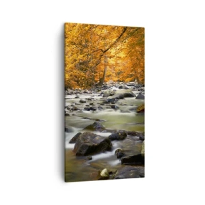 Canvastavla - Bild på duk - Bäck i guldskogen - 45x80 cm
