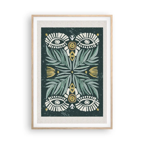 Affisch i ram av ljusek - Som ett folkligt mönster - 70x100 cm