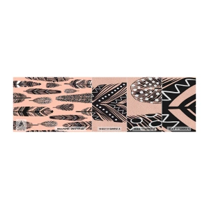 Provbit av fototapet Premium Sand - Indiansk middag - Abstraktion, Fjädrar, Boho - 100x30 cm