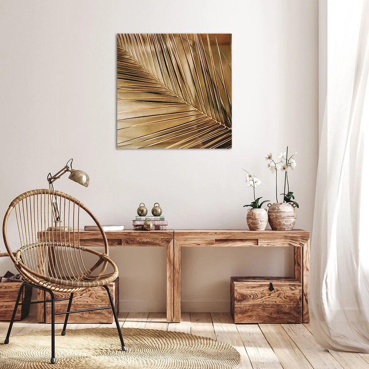 Canvastavla - Bild på duk - Naturlig pelargång - 70x70 cm