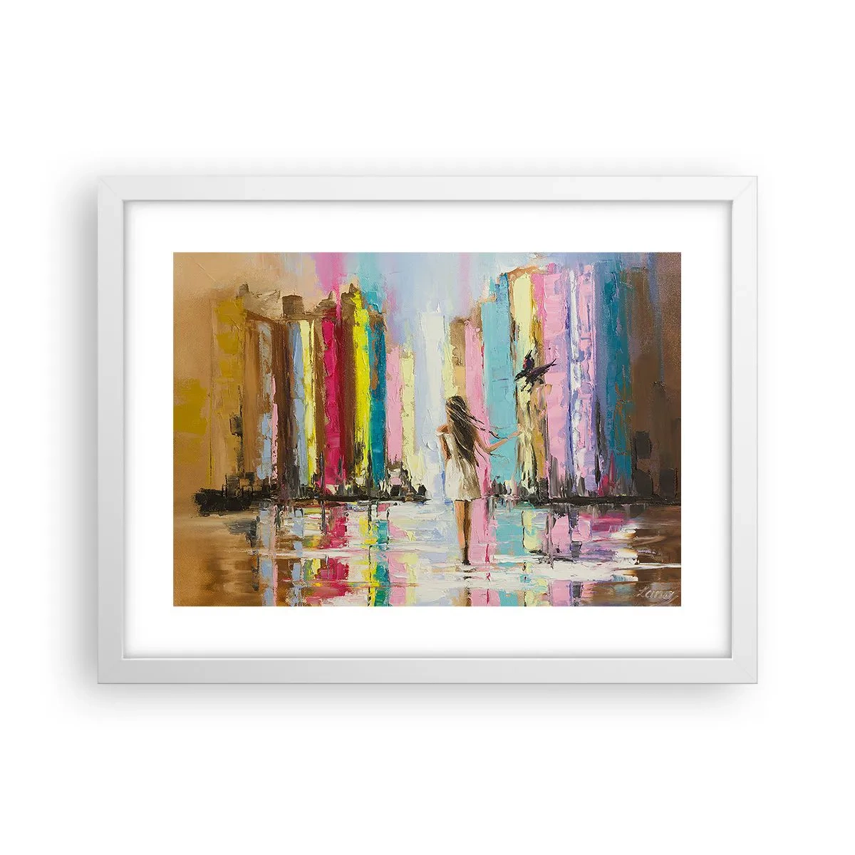 Affisch i vit ram - Kom med mig - 40x30 cm