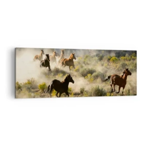 Canvastavla - Bild på duk - Tävlande - frihet eller manlig styrka? - 140x50 cm