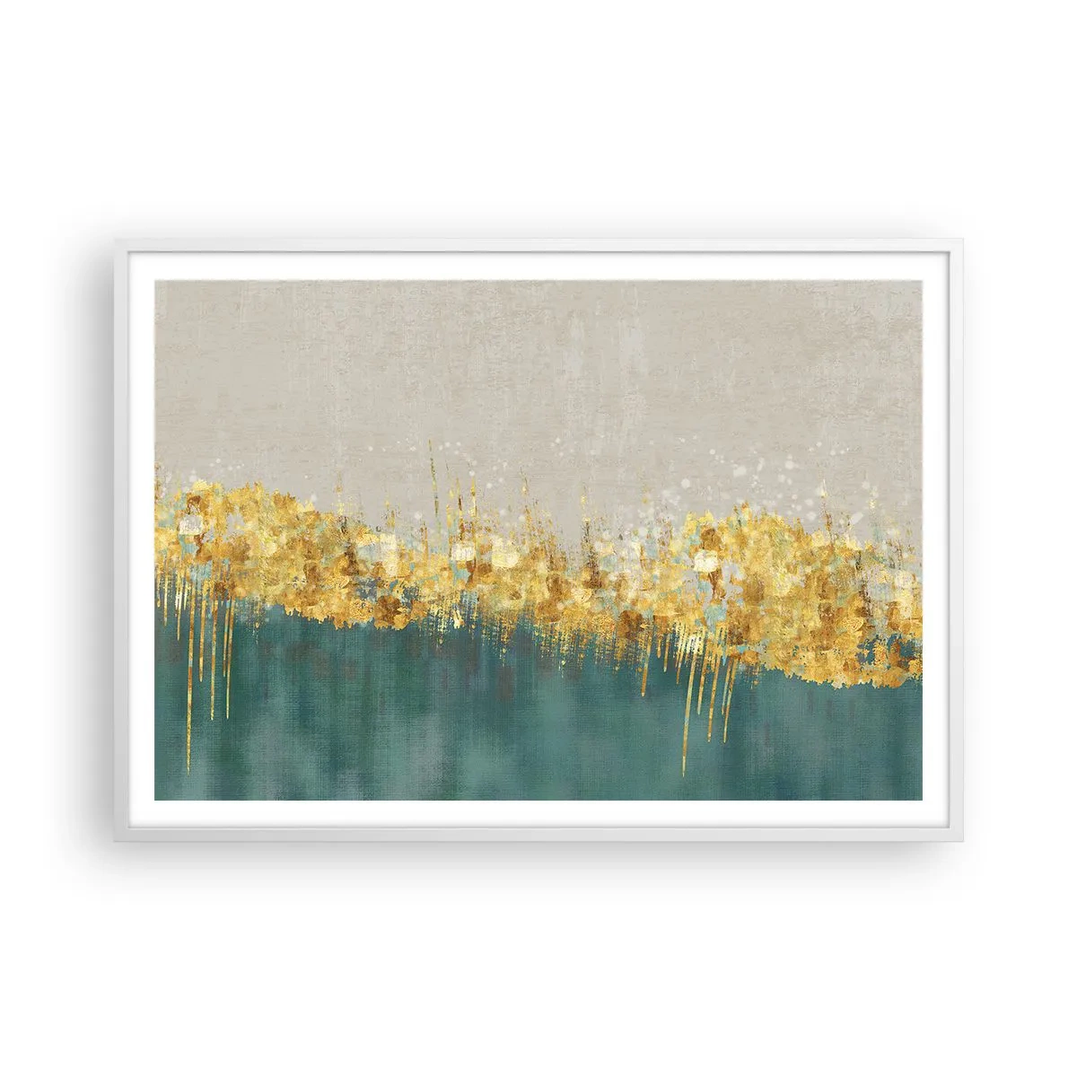 Affisch i vit ram - Den gyllene gränsen - 100x70 cm