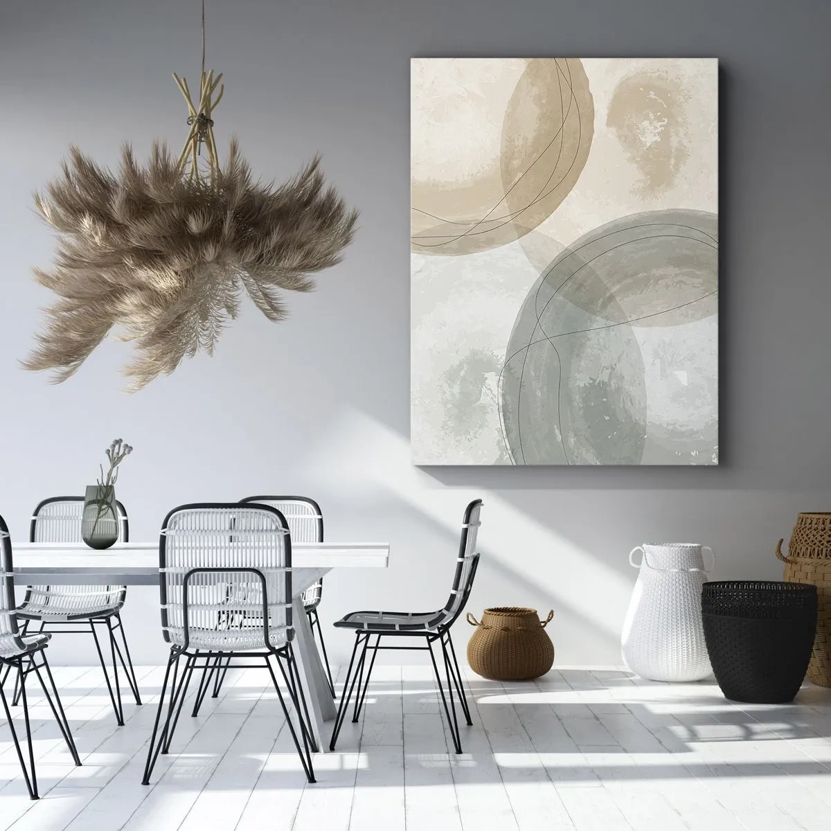 Canvastavla - Bild på duk - Världars samspel - 55x100 cm