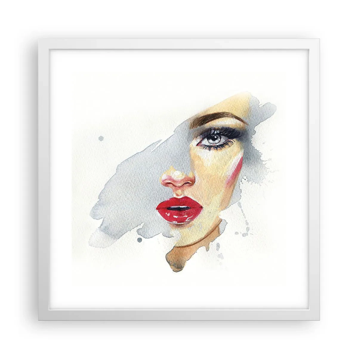 Affisch i vit ram - Reflektion i vattendroppe - 40x40 cm
