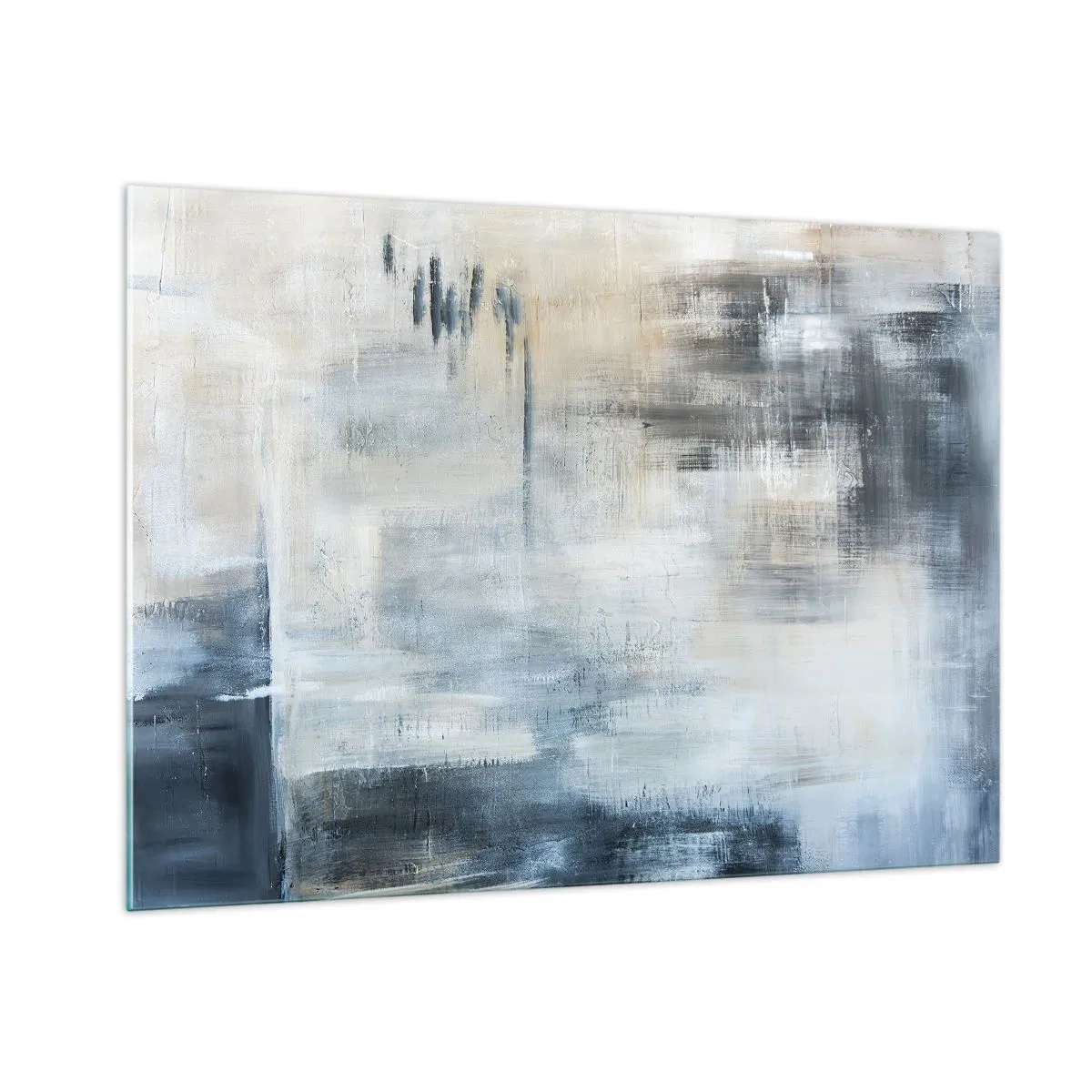 Glastavla - Bild på glas - Bakom en blå slöja - 100x70 cm