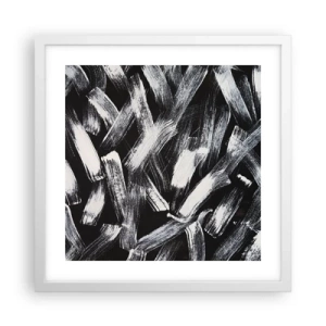 Affisch i vit ram - Abstraktion i industriell anda - 40x40 cm