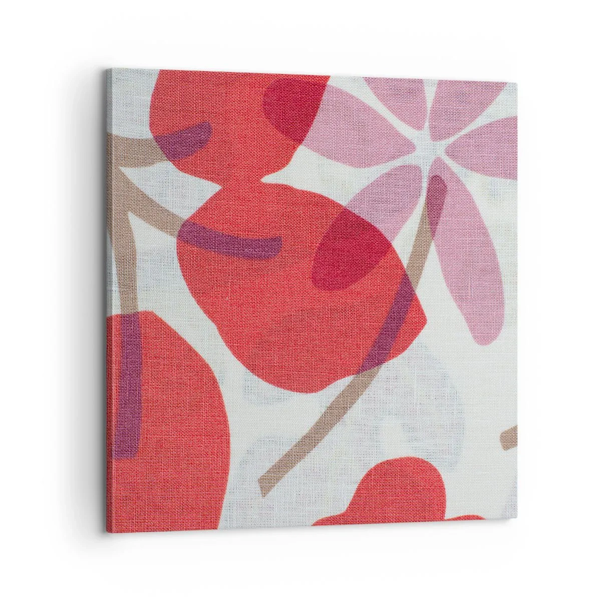 Canvastavla - Bild på duk - Blomsterkomposition i rosa - 60x60 cm