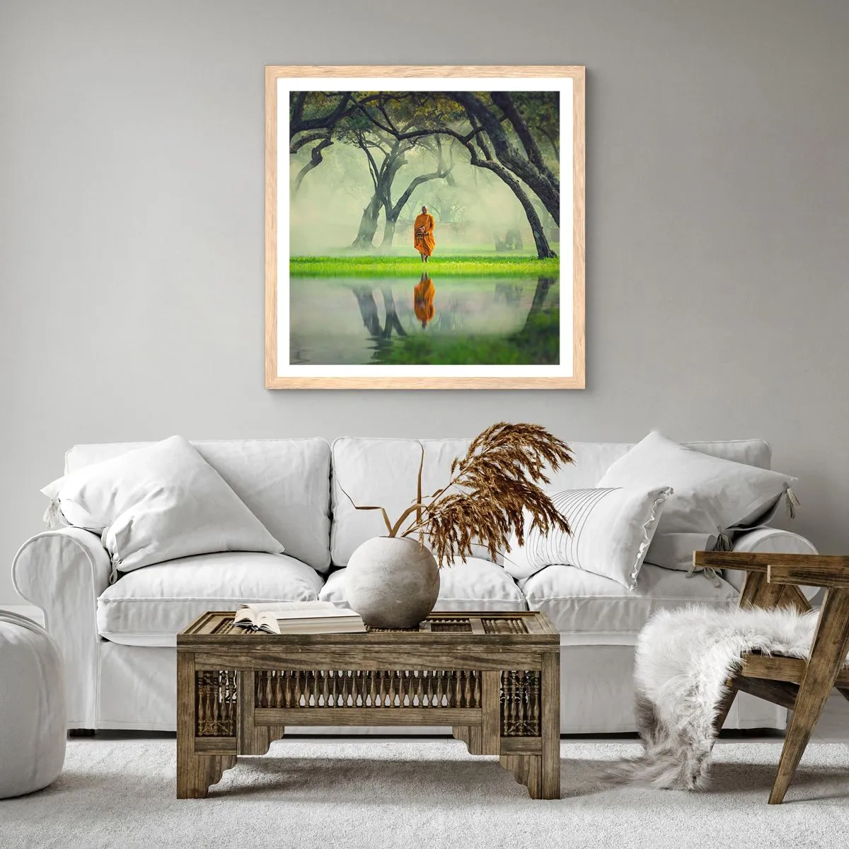 Affisch i ram av ljusek - På väg till upplysningen - 40x40 cm