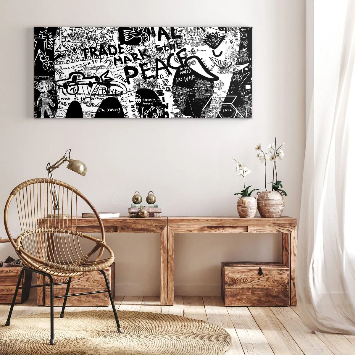 Canvastavla - Bild på duk - Rik gatuvärld - 100x40 cm