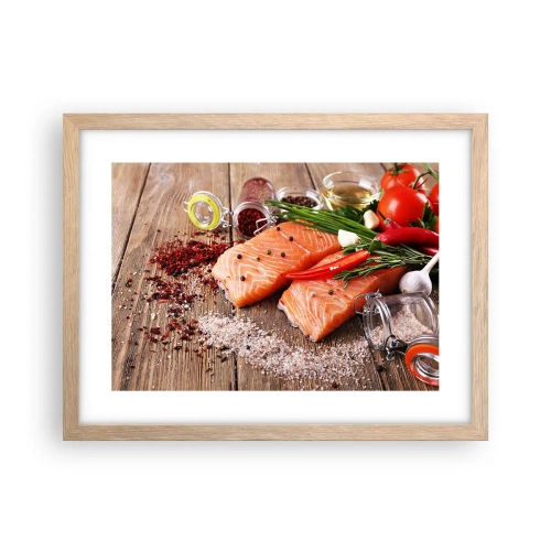 Affisch i ram av ljusek - Norskt äventyr i köket - 40x30 cm