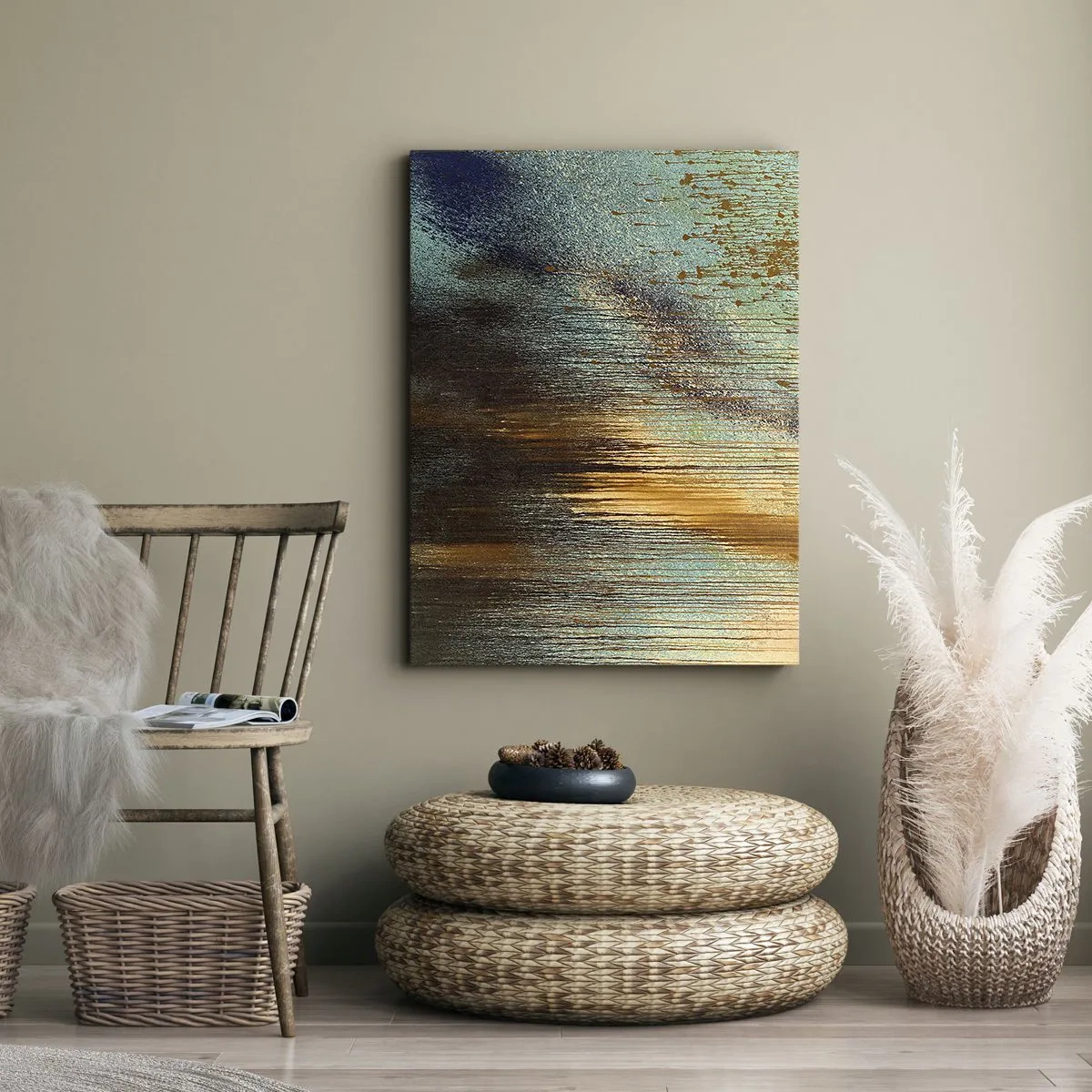 Canvastavla - Bild på duk - En oavsiktlig färgglad komposition - 55x100 cm