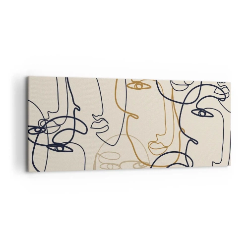 Canvastavla - Bild på duk - Mångfaldigad porträtt - 120x50 cm