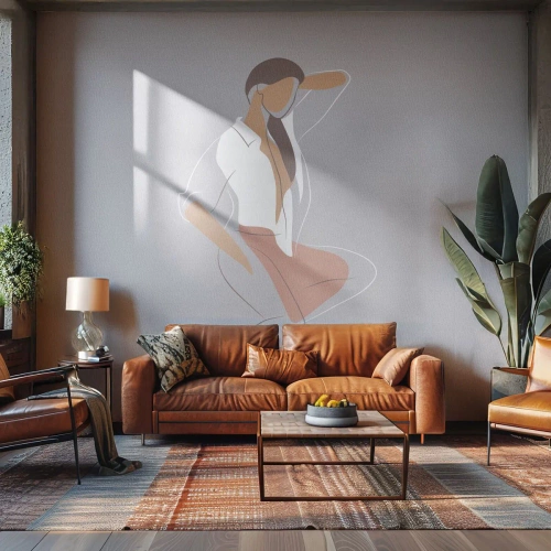 Självhäftande Fototapet Deluxe Sticker - Charmens kontur - Kvinna, Grafik, Modell - 500x350 cm