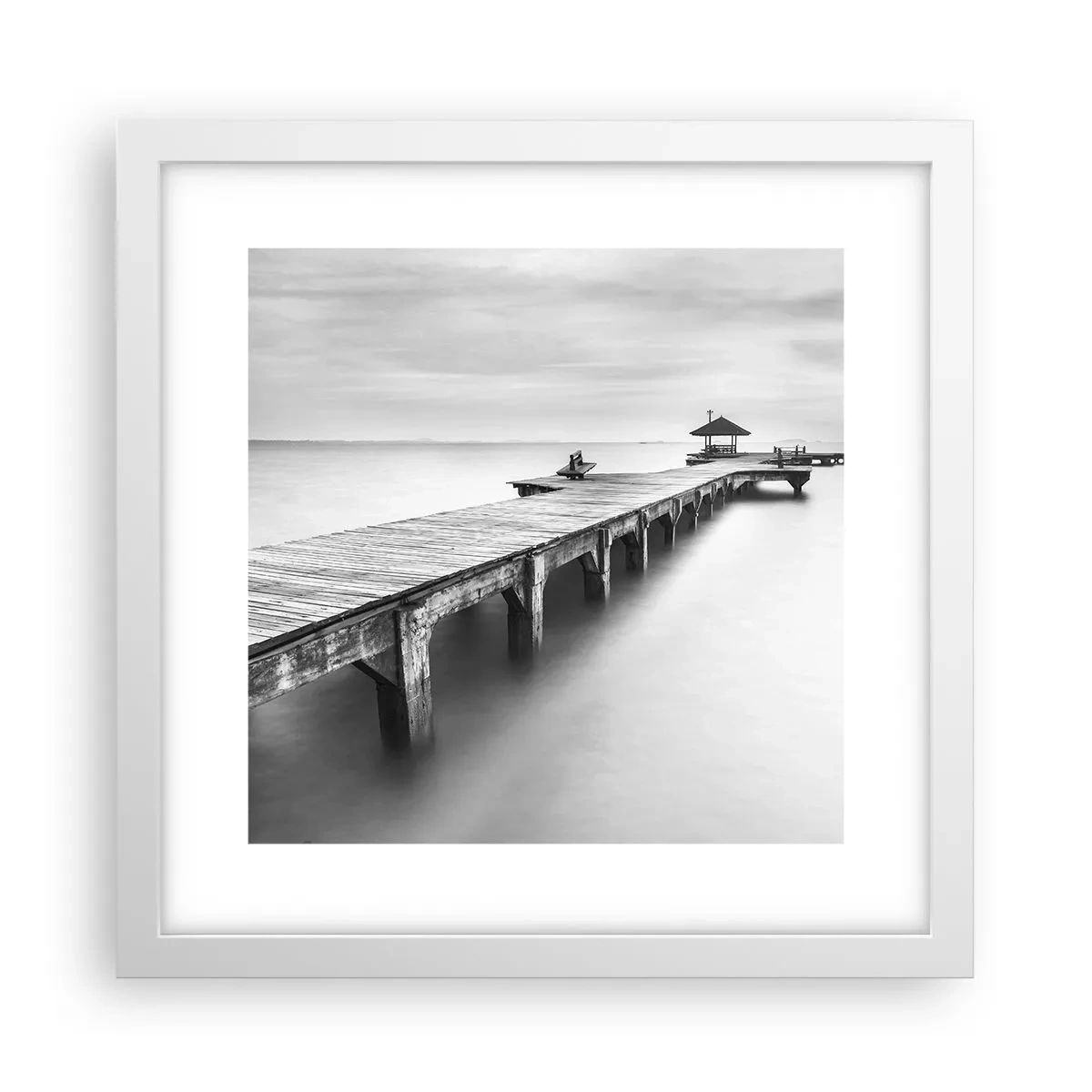 Affisch i vit ram - Ut i det oändliga - 30x30 cm