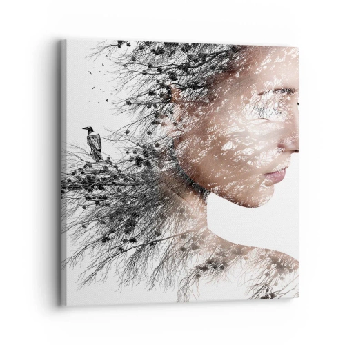 Canvastavla - Bild på duk - Skogens ande - 30x30 cm