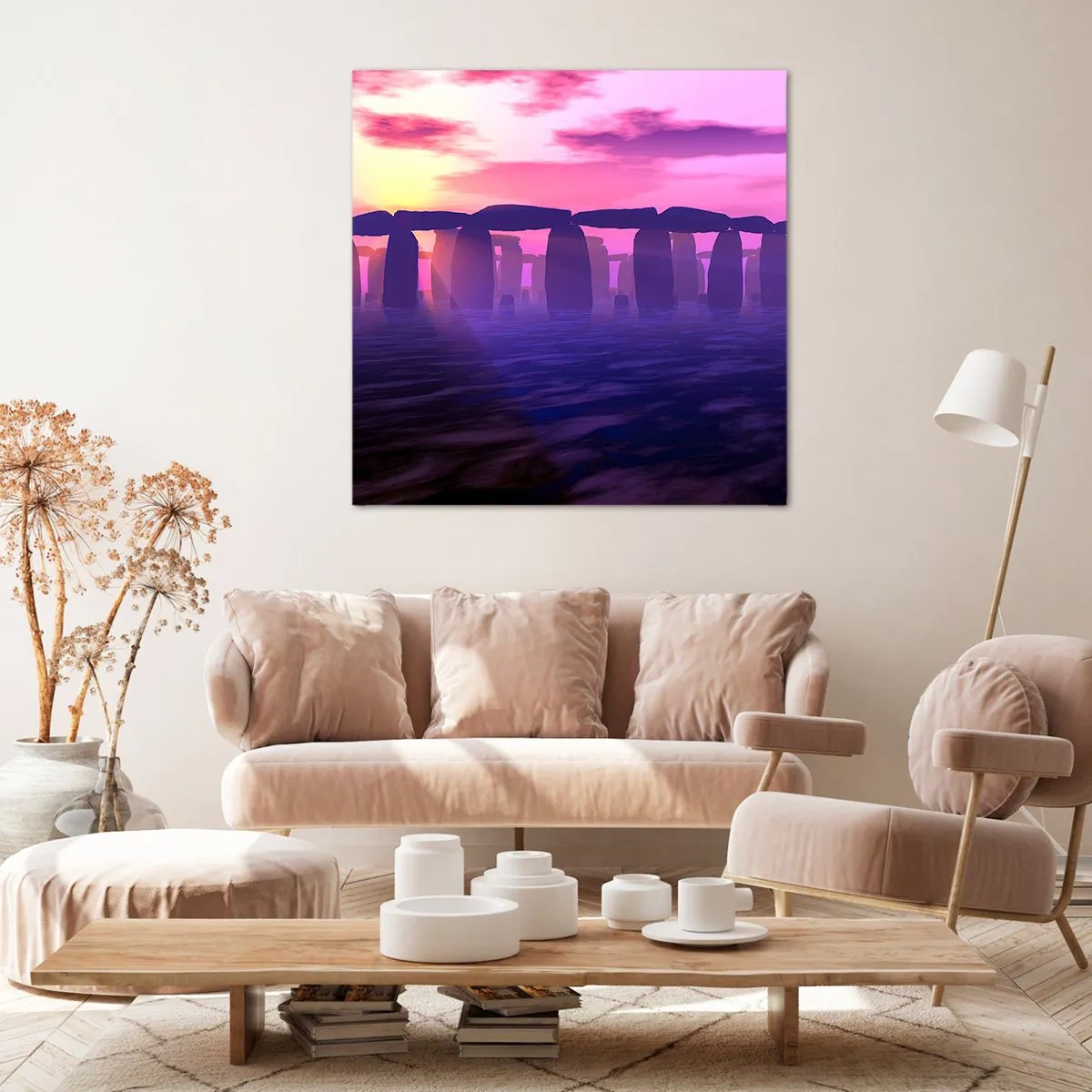 Canvastavla - Bild på duk - Gryningens hemlighet i dimma - 50x50 cm