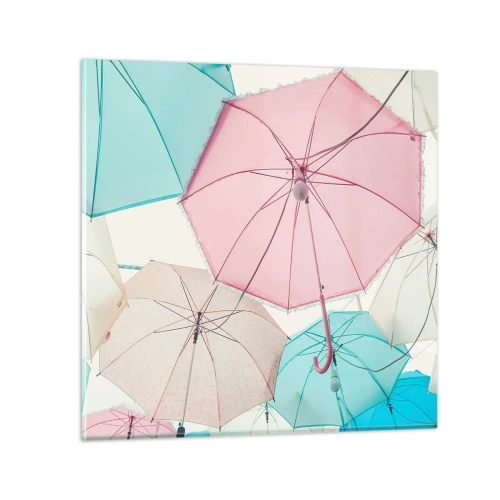 Glastavla - Bild på glas - Ibland sol, ibland regn - 60x60 cm