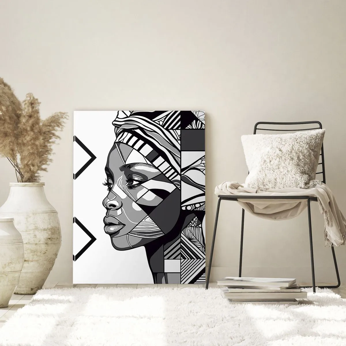 Glastavla - Bild på glas - Etniskt porträtt - 80x120 cm