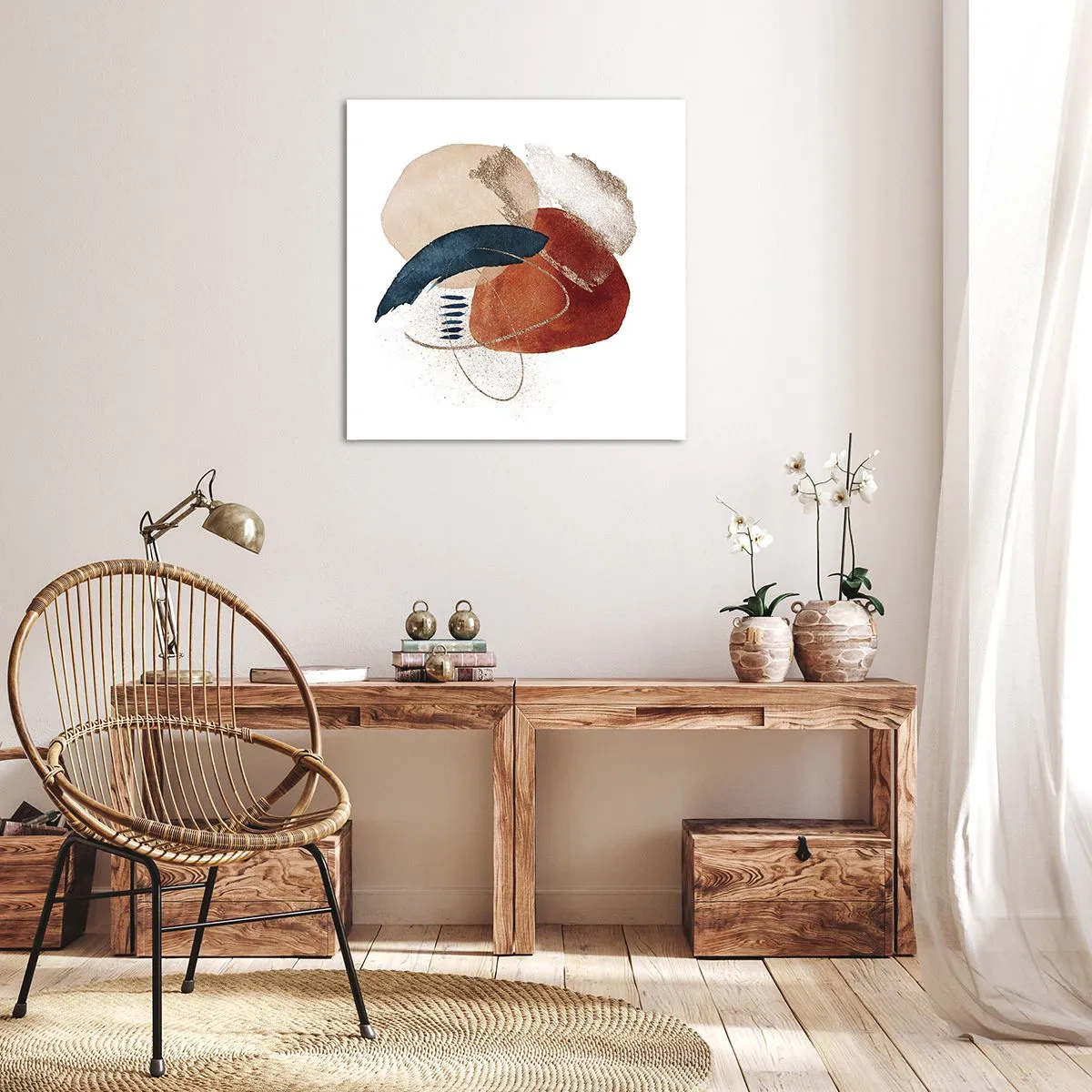 Canvastavla - Bild på duk - Oval komposition - 40x40 cm
