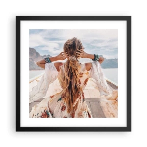 Affisch i svart ram - På väg mot lycka - 40x40 cm