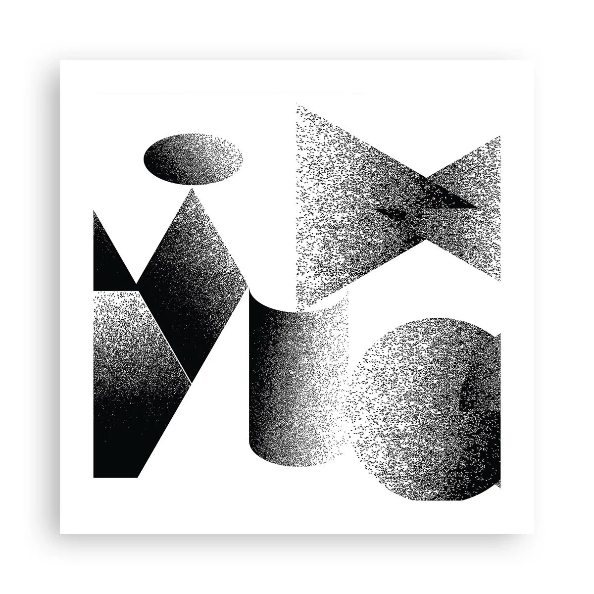 Affisch - Vinklar och ovaler - 50x50 cm