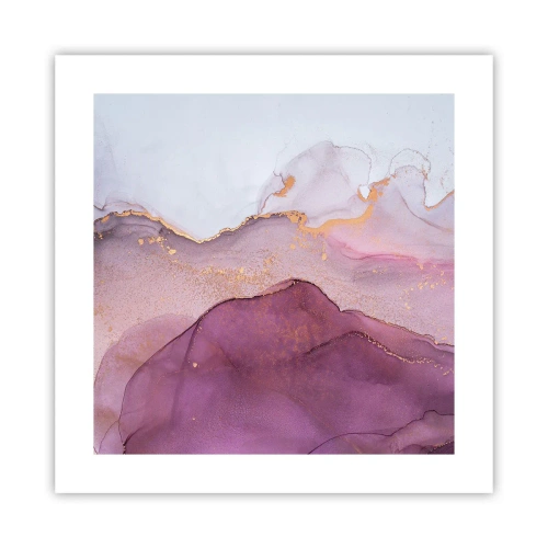Affisch - Lila och violett vågor - 40x40 cm