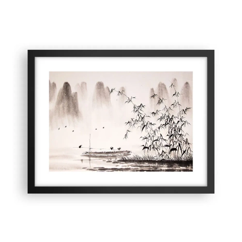 Affisch i svart ram - Risfältens tystnad - 40x30 cm