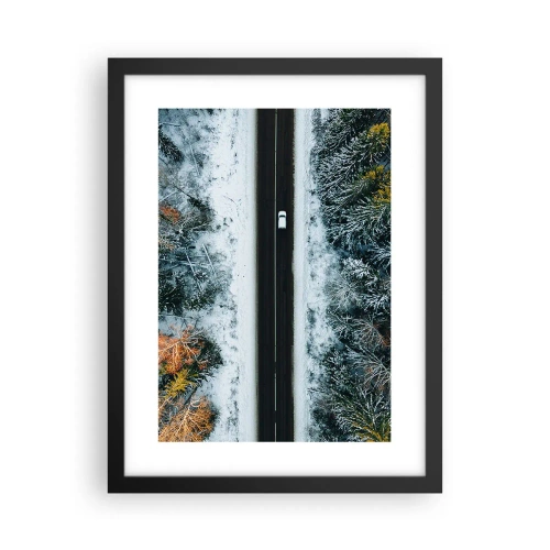 Affisch i svart ram - Genom vinterskogen - 30x40 cm
