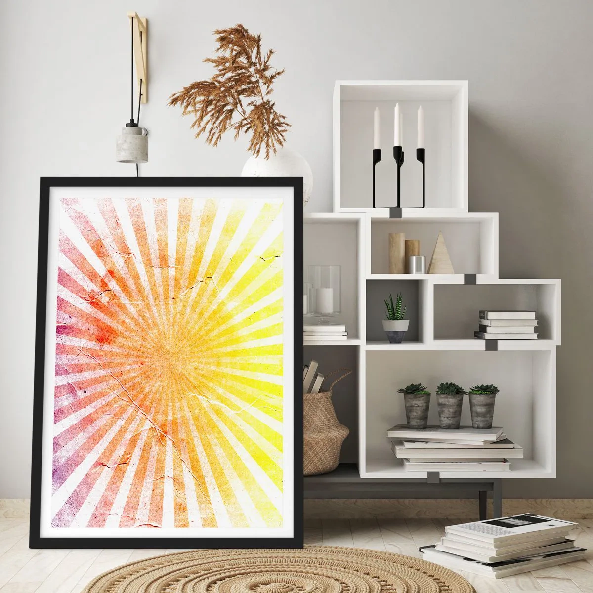 Affisch i svart ram - Solupp- och nedgångar - 70x100 cm