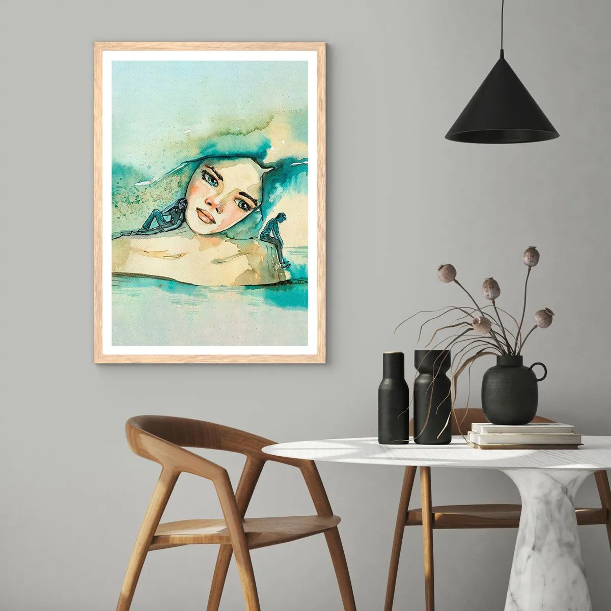 Affisch i ram av ljusek - Am I blue? - 70x100 cm