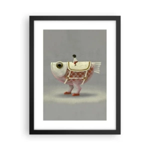 Affisch i svart ram - Fiskryttare - 30x40 cm