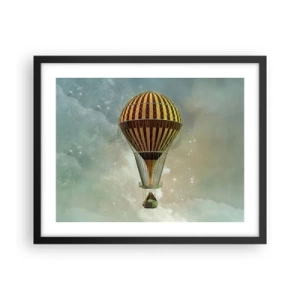 Affisch i svart ram - Banbrytande flygningar - 50x40 cm