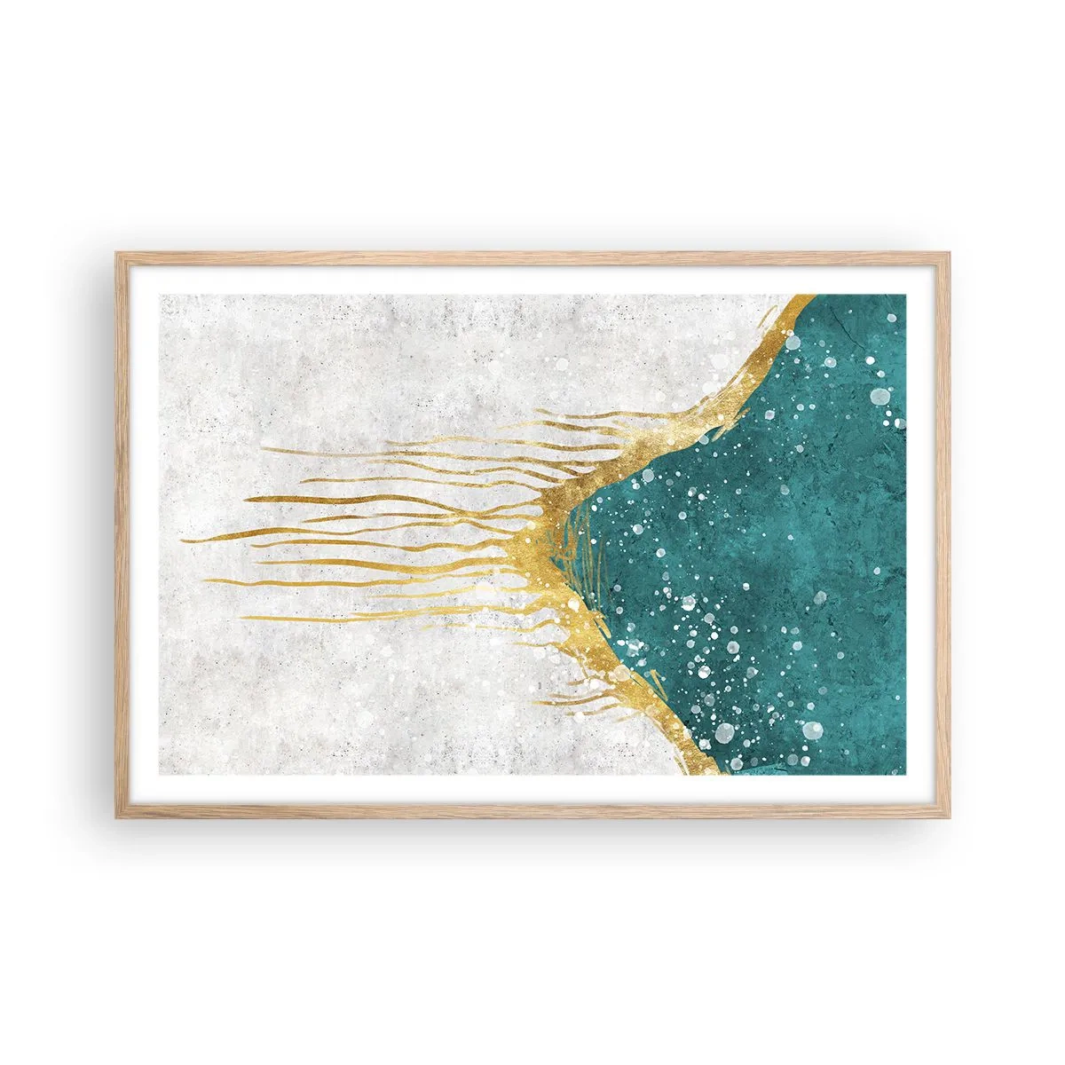 Affisch i ram av ljusek - Gyllene tidvatten - 91x61 cm