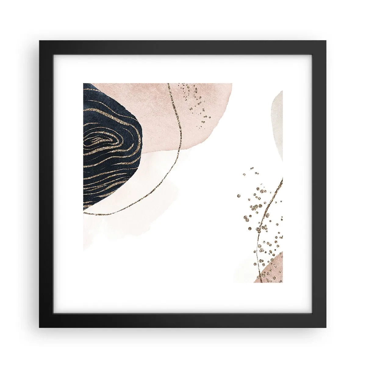 Affisch i svart ram - Allt flyter - 30x30 cm