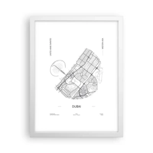 Affisch i vit ram - Dubais anatomi - 30x40 cm