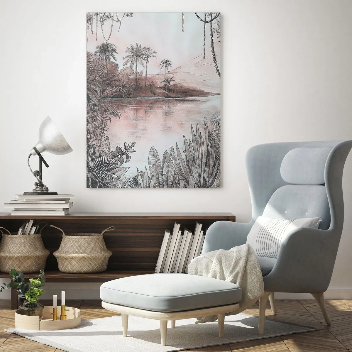 Glastavla - Bild på glas - En upptäcktsresandes dagbok från 1800-talet - 80x120 cm