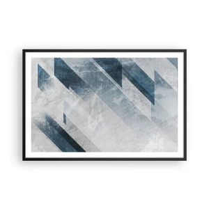 Affisch i svart ram - Tredimensionell komposition – gråhetens rörelse - 91x61 cm