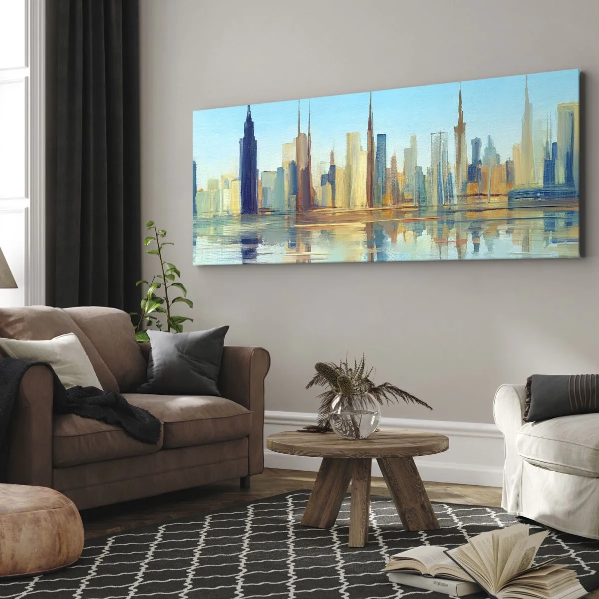 Canvastavla - Bild på duk - Solig metropol - 100x40 cm