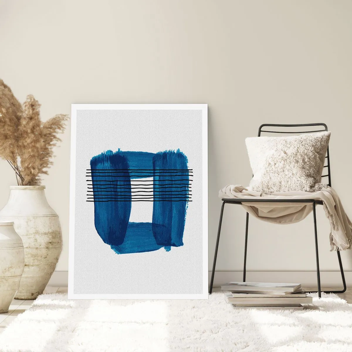 Affisch - Svart-blå komposition - 70x100 cm