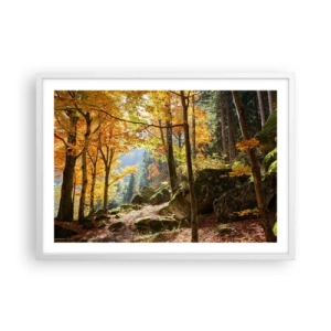 Affisch i vit ram - Dags att vila - 70x50 cm